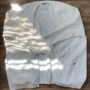 Hollister White Open Front Cardigan